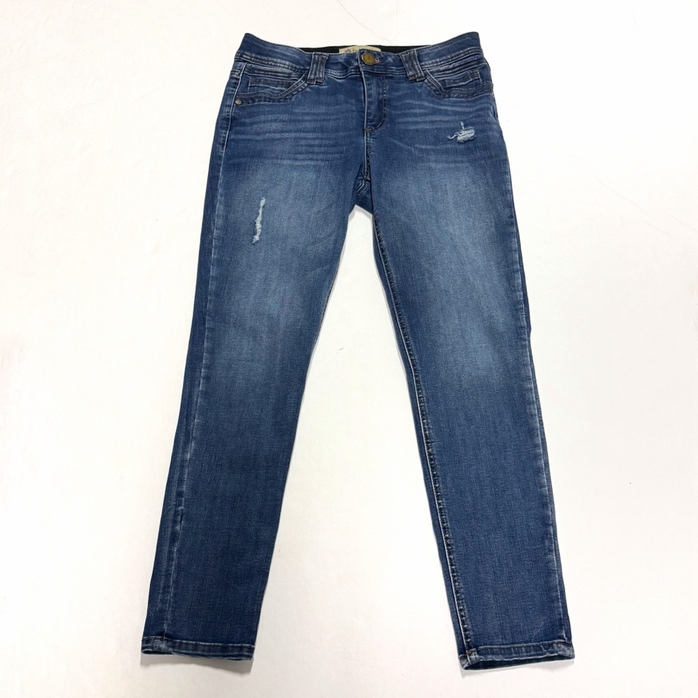 Democracy Ab Technology Skinny Jeans 6 Stretch Medium Wash Mid Rise Distressed